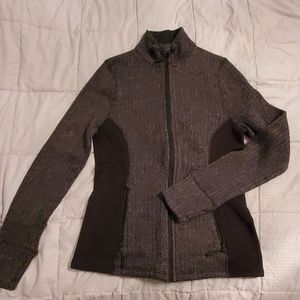Grey Houndstooth Zip-up
